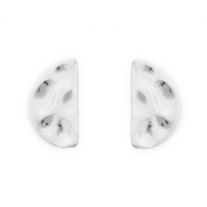 Stainless steel findings earrings&nbsp;/&nbsp;earpins semicircle with loop Silver