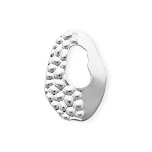 Stainless steel charms oval Silver