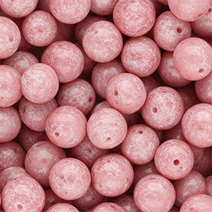 12 mm glass beads Vintage Pink-White