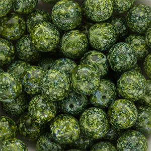 12 mm glass beads Multicolour Green