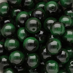 12 mm glass beads Black-Dark Green
