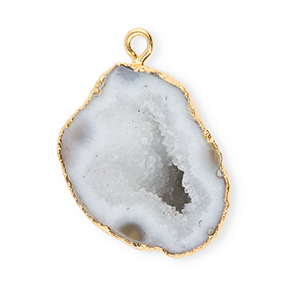 Natural stone charms Quartz Grey-Gold