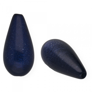 Super Polaris Elements drop shaped beads shiny Midnight Blue