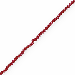 Top faceted beads 3x2mm disc Crimson Red-Pearl Shine Coating