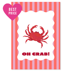 BY31&reg; Jewellery cards "Oh crab!" Red-Pink-White
