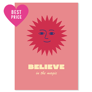 BY31&reg; Jewellery cards "Believe in the magic" Red-Coral Pink-Yellow-Blue