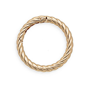 Keychain clasp findings ring twisted Gold