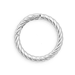 Keychain clasp findings ring twisted Silver