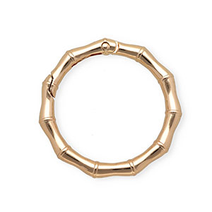 Keychain clasp findings ring bamboo-look Gold