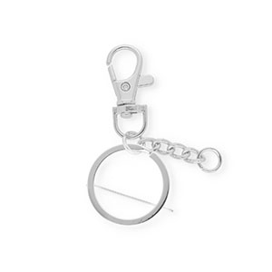 Keychain findings set: lobster clasp, ring and chain Silver