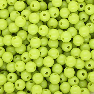 6 mm DQ acrylic beads shiny Lime Green