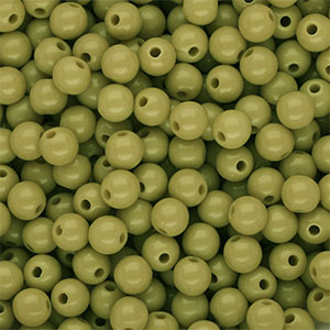 6 mm DQ acrylic beads shiny Olive Green