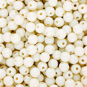 6 mm DQ acrylic beads shiny Off White
