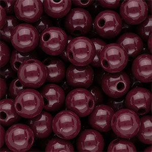 10 mm DQ acrylic beads shiny Mahogany Red