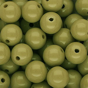 12 mm DQ acrylic beads shiny Olive Green