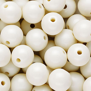 12 mm DQ acrylic beads shiny Off White