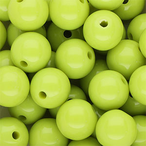 14 mm DQ acrylic beads shiny Lime Green