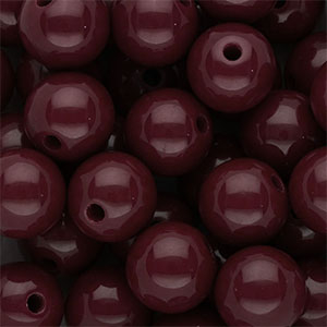 14 mm DQ acrylic beads shiny Mahogany Red