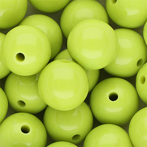 16 mm DQ acrylic beads shiny Lime Green