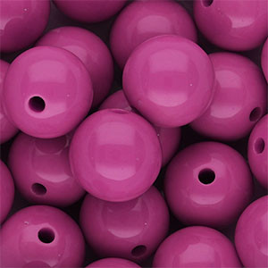 16 mm DQ acrylic beads shiny Magenta