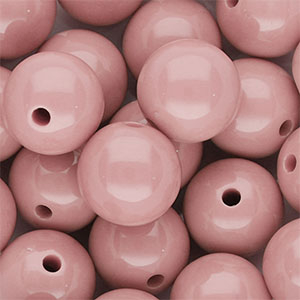 16 mm DQ acrylic beads shiny Vintage Pink