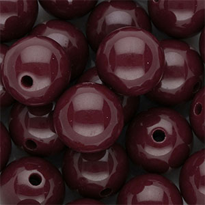 16 mm DQ acrylic beads shiny Mahogany Red