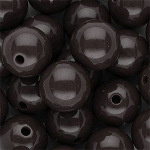 16 mm DQ acrylic beads shiny Dark Chocolate Brown