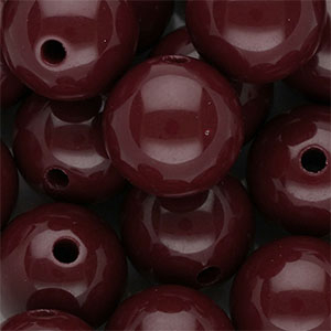 18 mm DQ acrylic beads shiny Mahogany Red