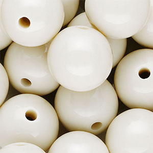 18 mm DQ acrylic beads shiny Off White
