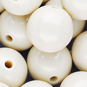 20 mm DQ acrylic beads shiny Off White