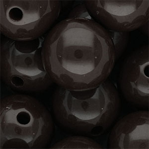 20 mm DQ acrylic beads shiny Dark Chocolate Brown