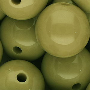 25 mm DQ acrylic beads shiny Olive Green