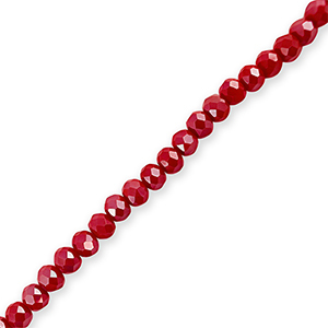 Top faceted beads 4x3mm disc Dark Red