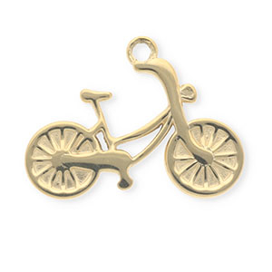 Stainless steel charms bicycle Gold