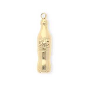 Stainless steel charms cola bottle Gold
