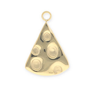 Stainless steel charms pizza slice Gold