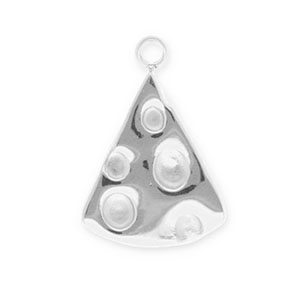 Stainless steel charms pizza slice Silver