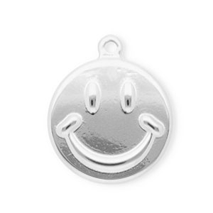 Stainless steel charms smiley Silver