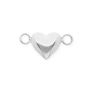 Stainless steel findings connector heart Silver