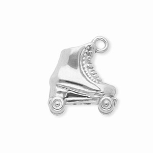 Stainless steel charms roller skate Silver