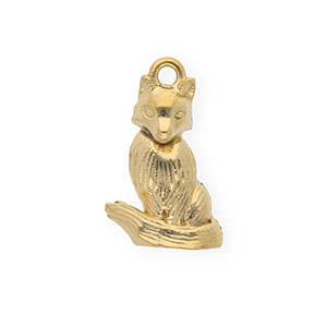 Stainless steel charms fox Gold