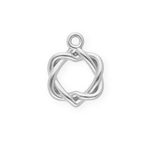 Stainless steel charms twisted hearts Silver