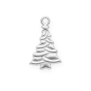 Stainless steel charms Christmas tree Silver