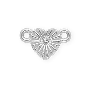 Stainless steel findings connector heart Silver