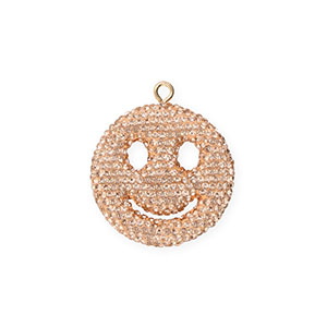 Statement charms smiley with strass Light Peach