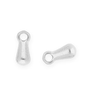 Stainless steel findings end tag drop Silver