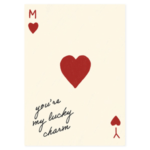 BY31&reg; Jewellery cards "You're my lucky star" Beige-Burgundy Red-Black