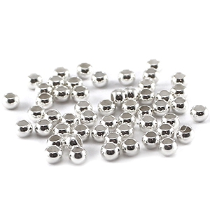 DQ metal findings crimp beads 3mm Silver 