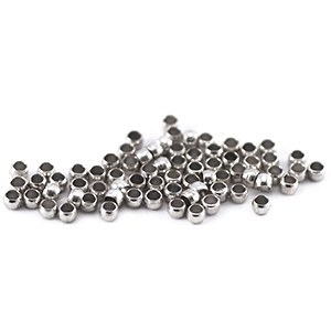 DQ metal findings crimp beads 2mm Antique Silver 