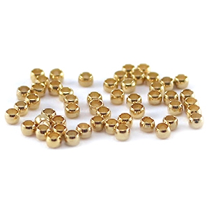 DQ metal findings crimp beads 2mm Gold 